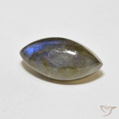 11.00 ct Multicolor Labradorite Stone, Natural Labradorite in Marquise Cabochon Shape for Sale