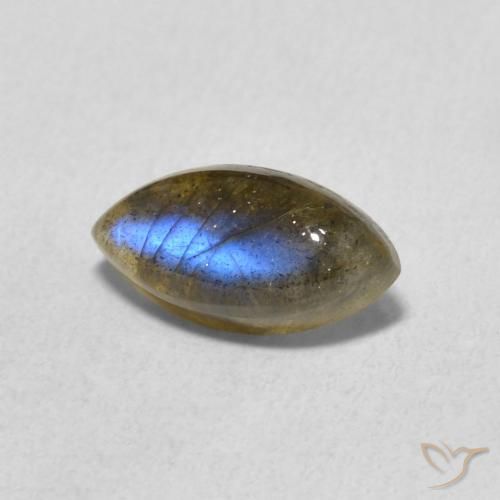 1.43 ct Multicolor Labradorite Stone, Natural Labradorite in Marquise Cabochon Shape for Sale