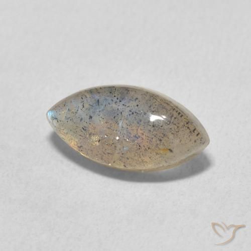 2.46 ct Multicolor Labradorite Stone, Natural Labradorite in Marquise Cabochon Shape for Sale