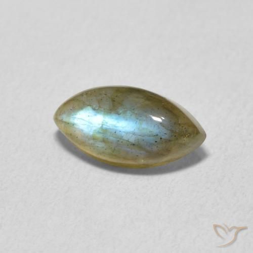 1.42 ct Multicolor Labradorite Stone, Natural Labradorite in Marquise Cabochon Shape for Sale