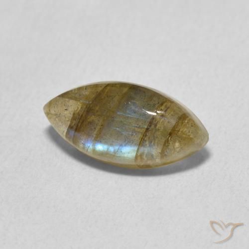 2.54 ct Multicolor Labradorite Stone, Natural Labradorite in Marquise Cabochon Shape for Sale
