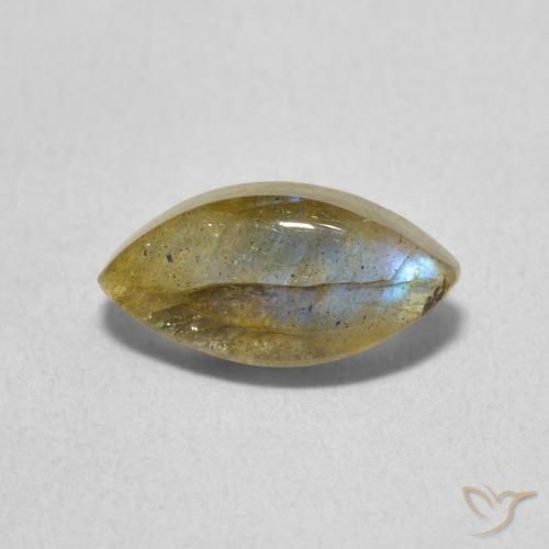 2.09 ct Multicolor Labradorite Stone, Natural Labradorite in Marquise Cabochon Shape for Sale