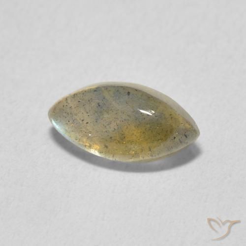 1.38 ct Multicolor Labradorite Stone, Natural Labradorite in Marquise Cabochon Shape for Sale