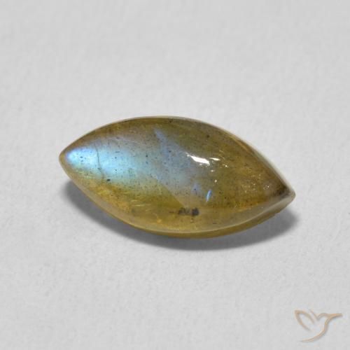 2.49 ct Multicolor Labradorite Stone, Natural Labradorite in Marquise Cabochon Shape for Sale