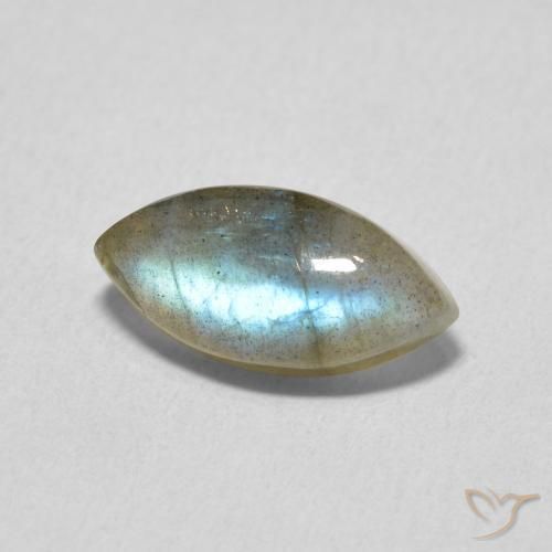 2.47 ct Multicolor Labradorite Stone, Natural Labradorite in Marquise Cabochon Shape for Sale