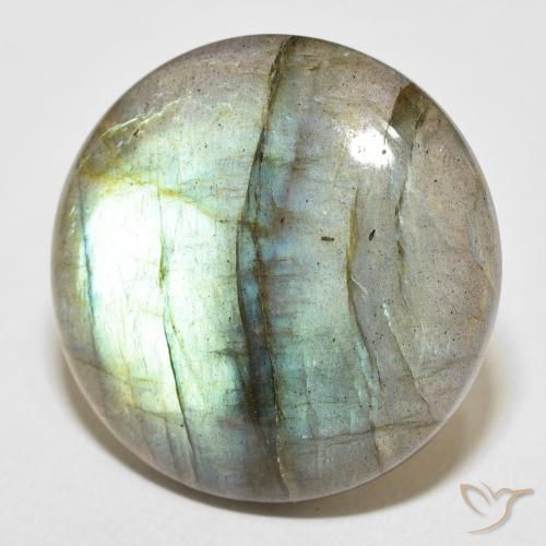 31.15 ct Multicolor Labradorite Stone, Natural Labradorite in Round Cabochon Shape for Sale