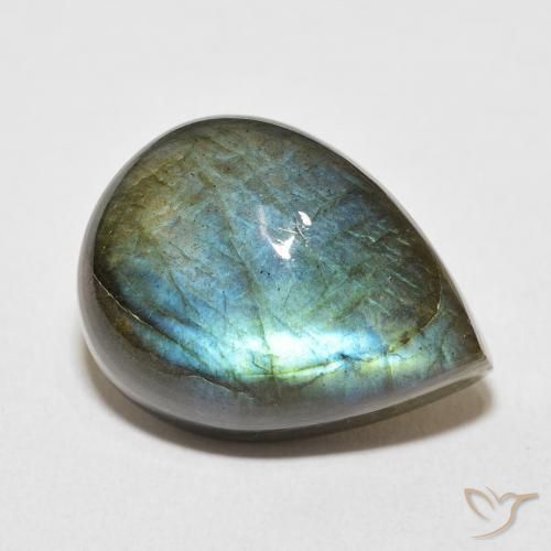 18.54ct Natural Multicolor Labradorite, Pear Shape, Translucent