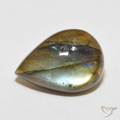 11.18ct Natural Multicolor Labradorite, Pear Shape, Translucent