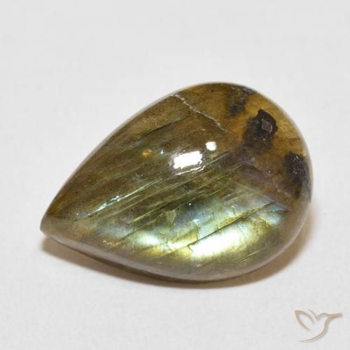 9.98ct Natural Multicolor Labradorite, Pear Shape, Translucent