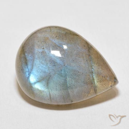 16.83 ct Multicolor Labradorite Stone, Natural Labradorite in Pear Cabochon Shape for Sale