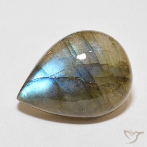 14.31ct Natural Multicolor Labradorite, Pear Shape, Translucent