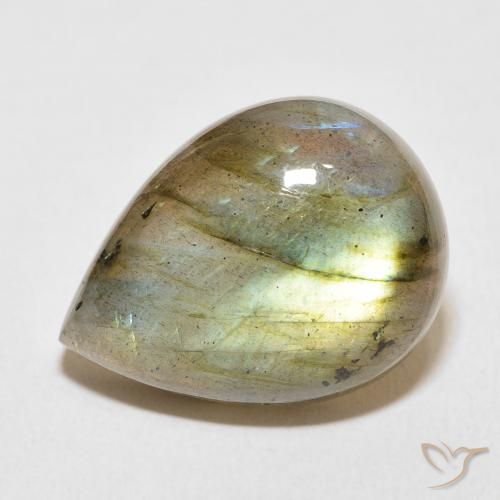 16.33ct Natural Multicolor Labradorite, Pear Shape, Translucent