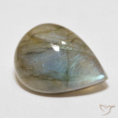 14.17 ct Multicolor Labradorite Stone, Natural Labradorite in Pear Cabochon Shape for Sale
