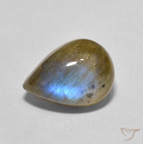 6.34ct Natural Multicolor Labradorite, Pear Shape, Translucent