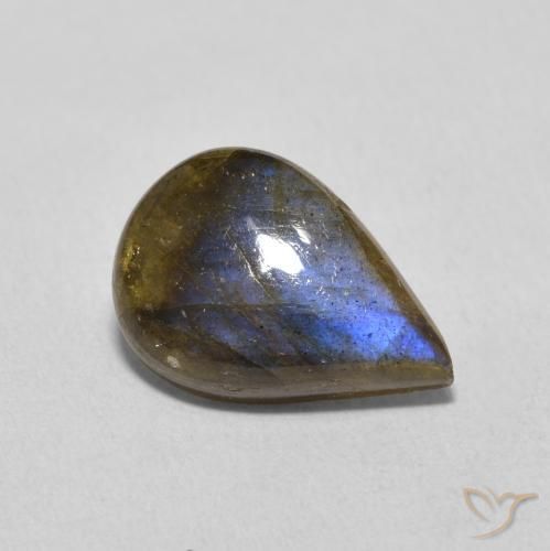 4.18ct Natural Multicolor Labradorite, Pear Shape, Translucent