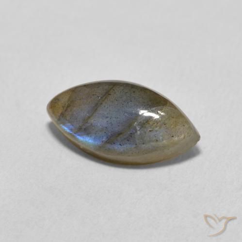 3.83 ct Multicolor Labradorite Stone, Natural Labradorite in Marquise Cabochon Shape for Sale