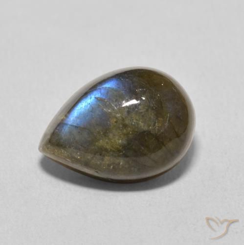 6.44ct Natural Multicolor Labradorite, Pear Shape, Translucent