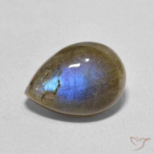 6.76ct Natural Multicolor Labradorite, Pear Shape, Translucent
