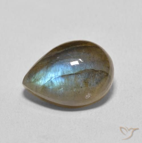 6.49ct Natural Multicolor Labradorite, Pear Shape, Translucent