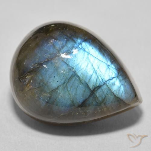21.51ct Natural Multicolor Labradorite, Pear Shape, Translucent