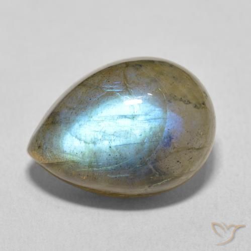 10.31ct Natural Multicolor Labradorite, Pear Shape, Translucent