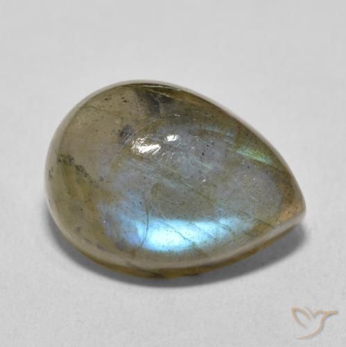 10.31 ct Multicolor Labradorite Stone, Natural Labradorite in Pear Cabochon Shape for Sale