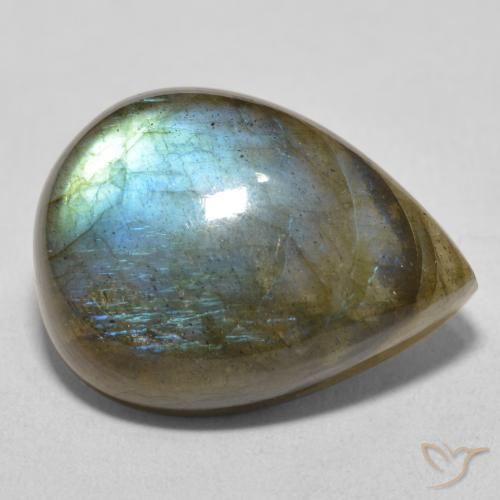 16.90ct Natural Multicolor Labradorite, Pear Shape, Translucent