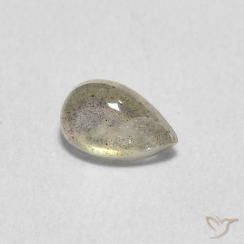 0.40 ct Multicolor Labradorite Stone, Natural Labradorite in Pear Cabochon Shape for Sale