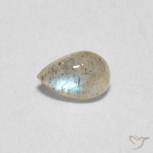 0.46ct Natural Multicolor Labradorite, Pear Shape, Translucent