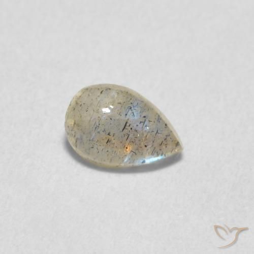 0.46 ct Multicolor Labradorite Stone, Natural Labradorite in Pear Cabochon Shape for Sale