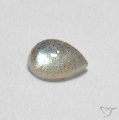 0.62 ct Multicolor Labradorite Stone, Natural Labradorite in Pear Cabochon Shape for Sale