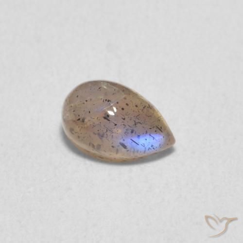 0.52 ct Multicolor Labradorite Stone, Natural Labradorite in Pear Cabochon Shape for Sale