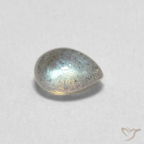 0.80 ct Multicolor Labradorite Stone, Natural Labradorite in Pear Cabochon Shape for Sale