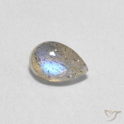 0.58 ct Multicolor Labradorite Stone, Natural Labradorite in Pear Cabochon Shape for Sale