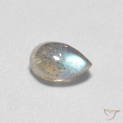 0.78 ct Multicolor Labradorite Stone, Natural Labradorite in Pear Cabochon Shape for Sale