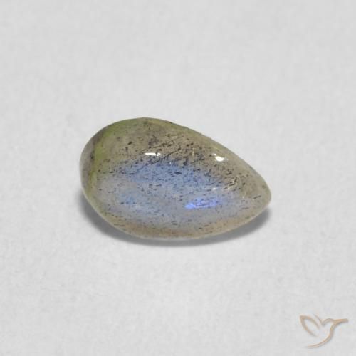 0.61 ct Multicolor Labradorite Stone, Natural Labradorite in Pear Cabochon Shape for Sale