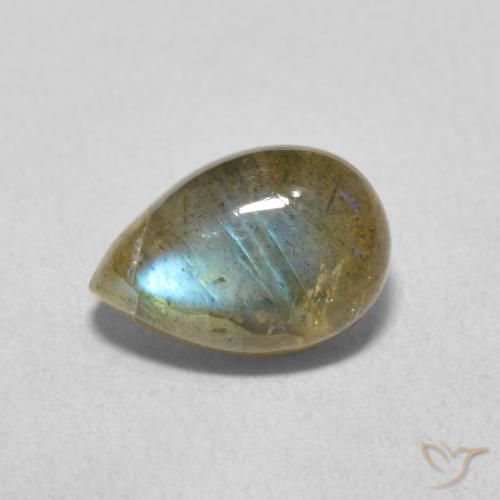 1.89ct Natural Multicolor Labradorite, Pear Shape, Translucent