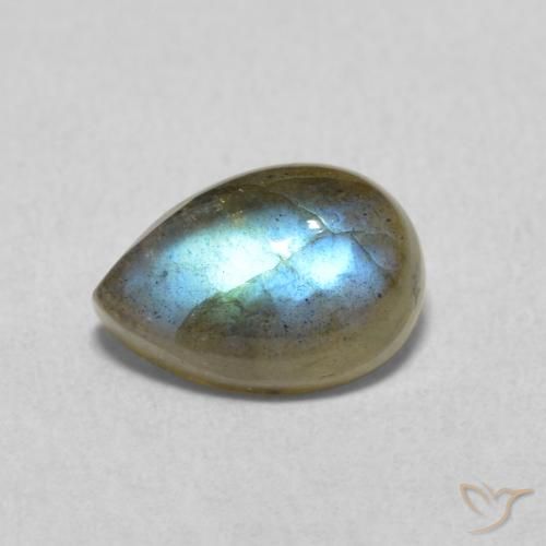 1.78ct Natural Multicolor Labradorite, Pear Shape, Translucent