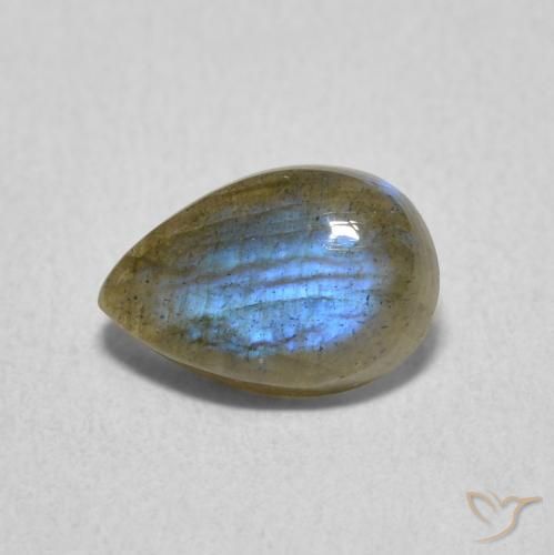 1.54ct Natural Multicolor Labradorite, Pear Shape, Translucent