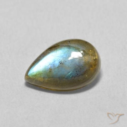 1.43ct Natural Multicolor Labradorite, Pear Shape, Translucent