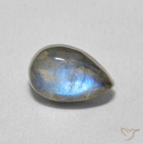 1.63ct Natural Multicolor Labradorite, Pear Shape, Translucent
