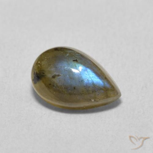 1.59ct Natural Multicolor Labradorite, Pear Shape, Translucent