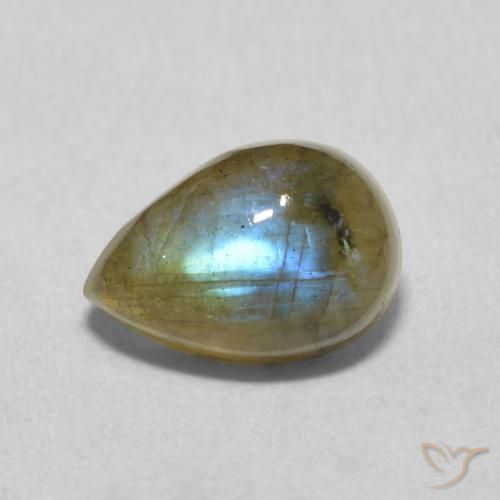 2.44ct Natural Multicolor Labradorite, Pear Shape, Translucent