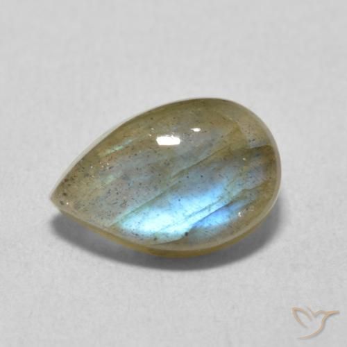 2.28ct Natural Multicolor Labradorite, Pear Shape, Translucent