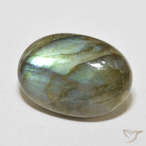 11.54 ct Multicolor Labradorite Stone, Natural Labradorite in Oval Cabochon Shape for Sale