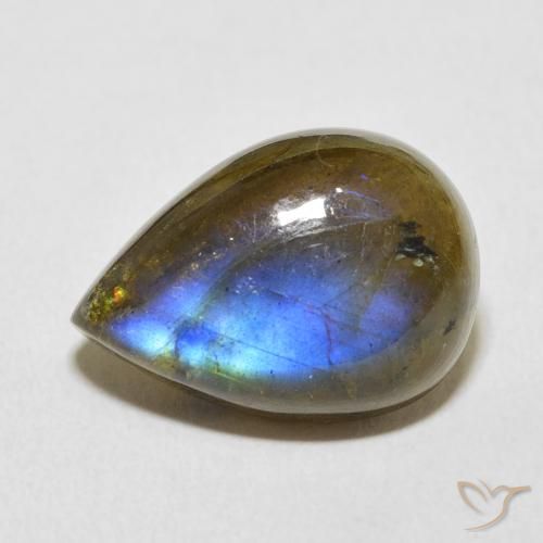 12.28ct Natural Multicolor Labradorite, Pear Shape, Translucent