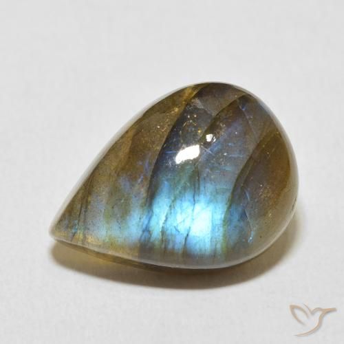 12.83ct Natural Multicolor Labradorite, Pear Shape, Translucent