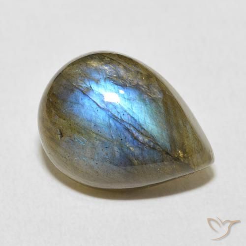 8.12ct Natural Multicolor Labradorite, Pear Shape, Translucent