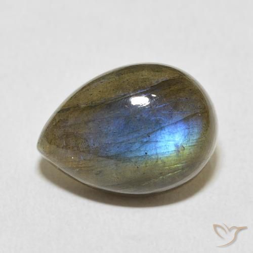 10.42ct Natural Multicolor Labradorite, Pear Shape, Translucent