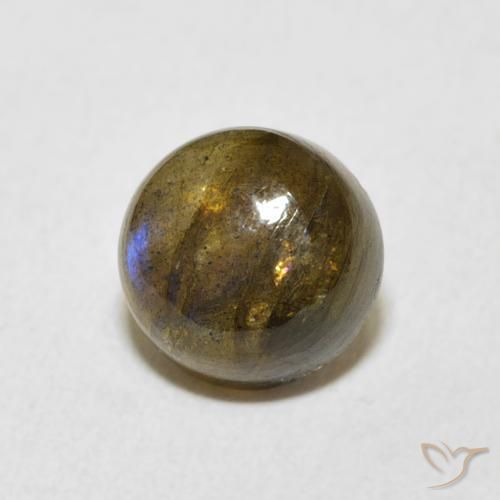 2.54 ct Multicolor Labradorite Stone, Natural Labradorite in Round Cabochon Shape for Sale